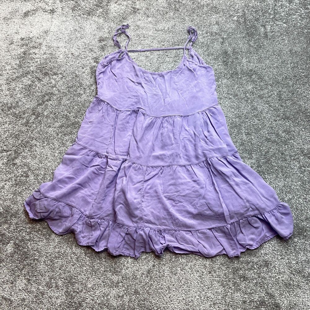 American Eagle Mini Dress Tunic Tank Top Junior One Size Purple Sleeveless Rayon